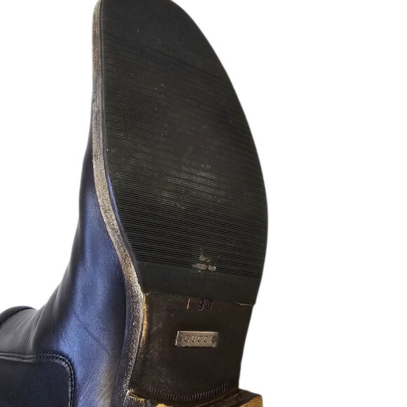 Gucci Mens Chelsea Leather Boots, Black, Slip On, Fall, Quiet Luxury, Size 9 D - Picture 12 of 14